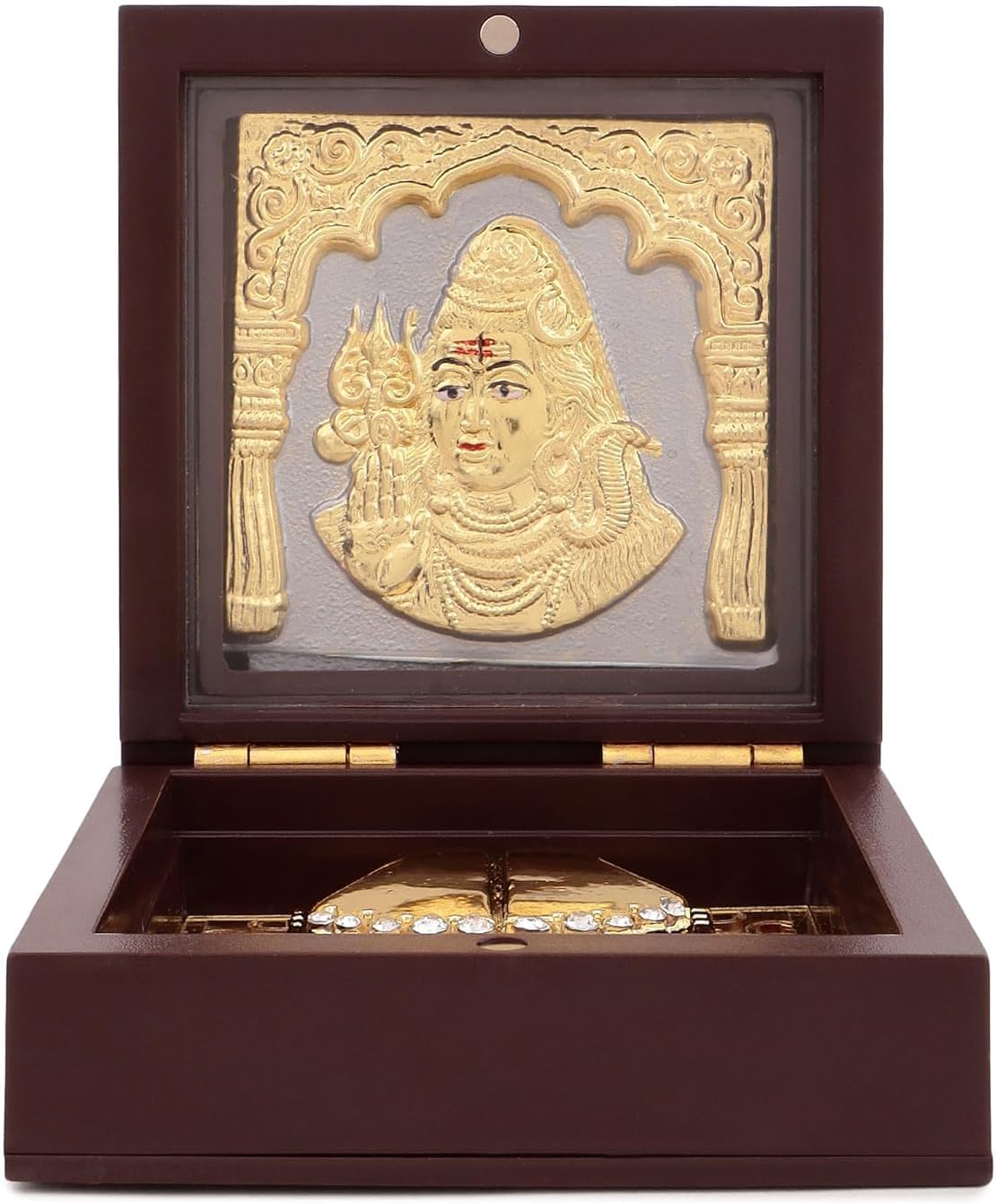 Gold Lord Shiv God Idol with Charan Paduka | Decoretive Gift Box