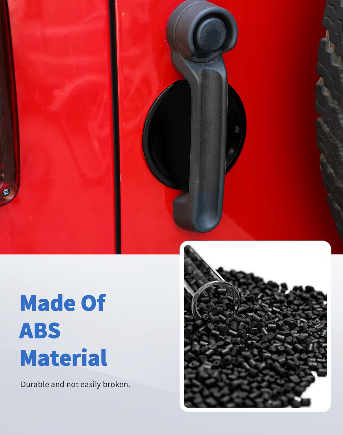 5PCS Door Handles Bowl Cover Trim Recess Guard Fit for 2007-2017 Jeep Wrangler JK JKU Exterior Decor Protect Accessories (Black)
