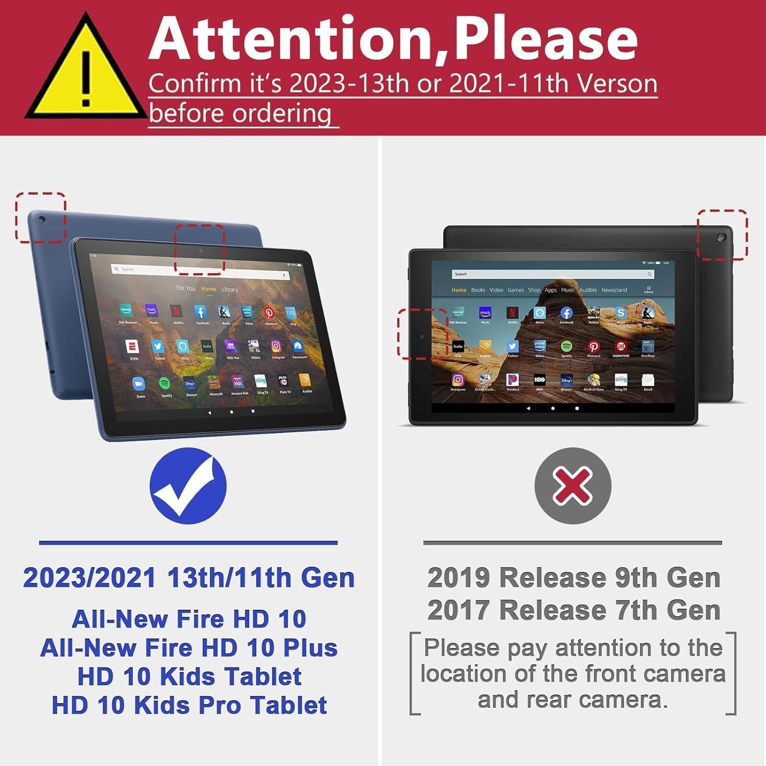 ZoneFoker for 10 Tablet Case (13th/11th Generation 2023/2021 Released), PU Leather Folio Cover with Multi-Angle Stand/Pen Holder, Auto Wake/Sleep for 10/10 Plus, Black+Black