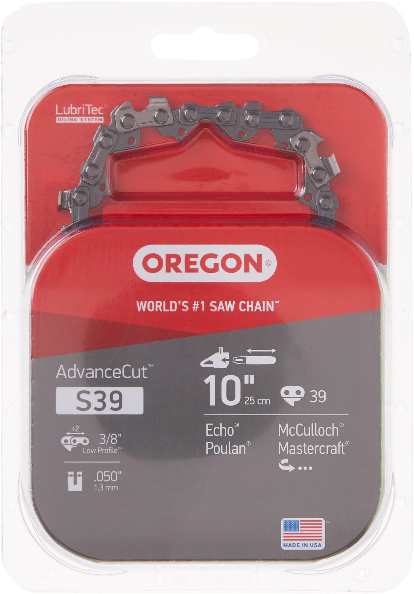 Oregon Chain 10in. Semi Chisel Cutting Chain S39