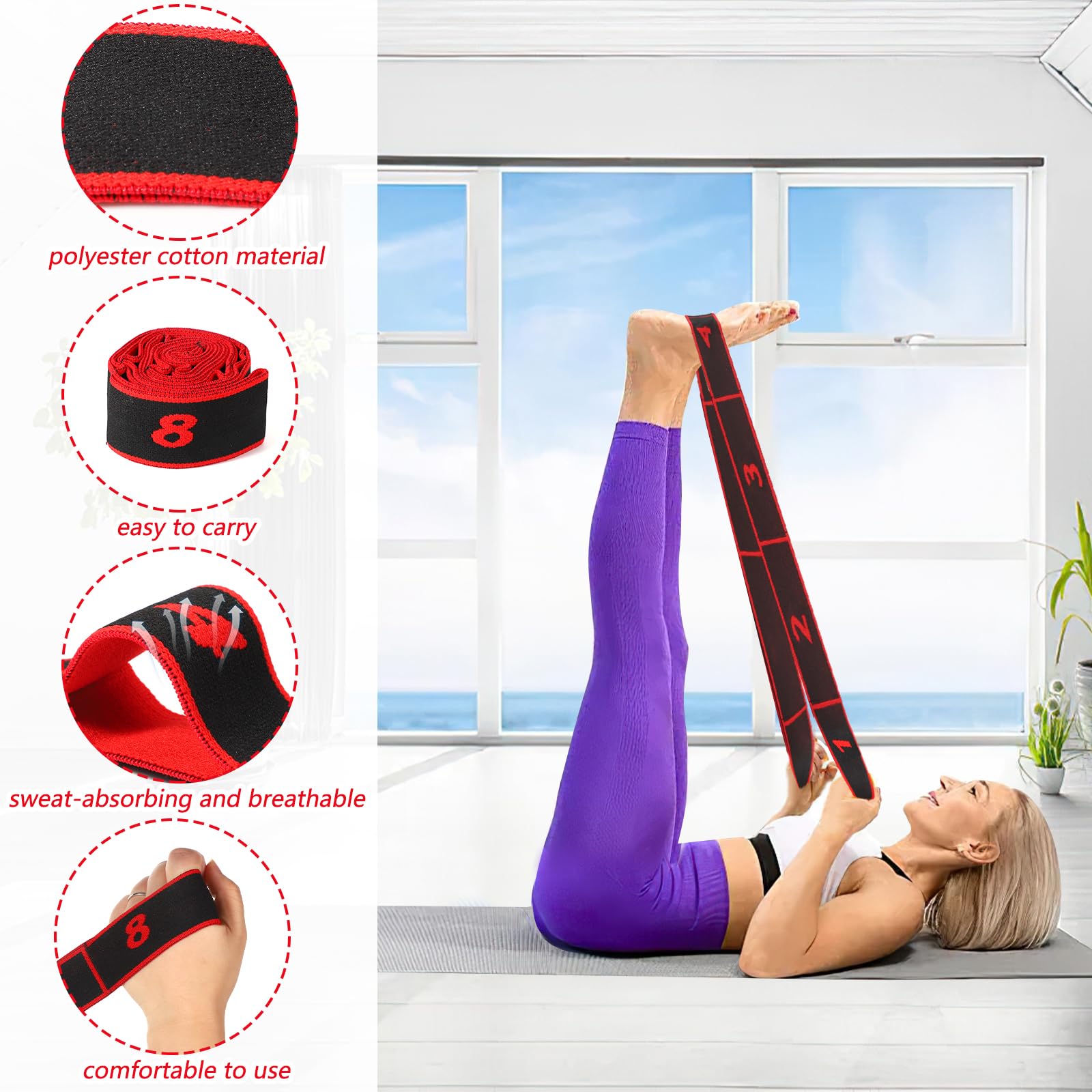 Fascia Elastica A Forma Di 8 Per Allenamento - 15 Libbre, Viola, In Silicone Alimentare