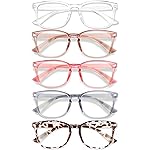WINTOO Blue Light Glasses for Woman Men | 99% Blue Light Blocking Glasses for Computer Gaming TV Phone Screen Square Frame | Anti Eyestrain & UV Glare Protection - 5 Pair