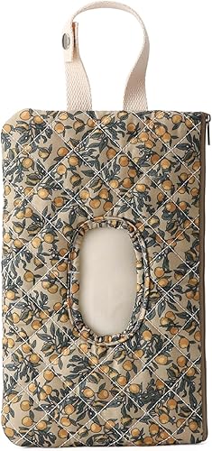 Diaper and Wipes Pouch, Portable Refillable Floral Reusable Wipes Pouch Quilted Bag with Lanyard for Casual Travel, Quilted