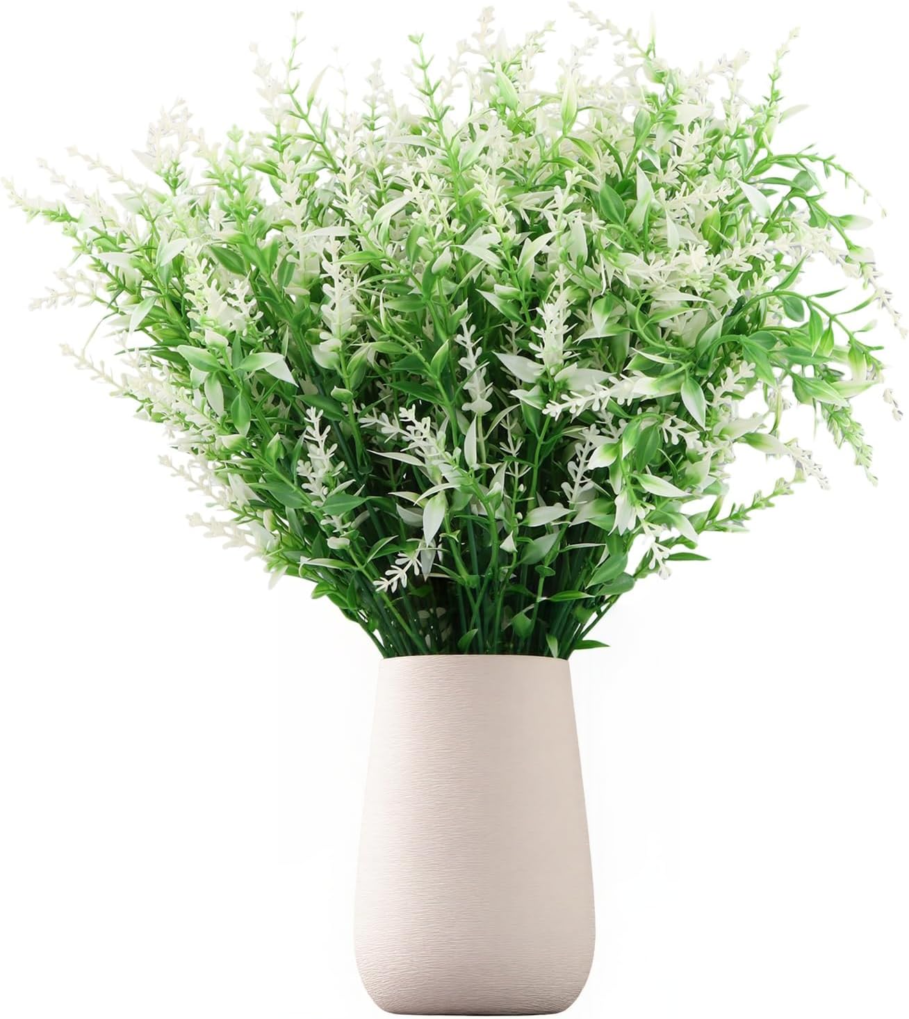 12 Pieces Artificial Lavender Flowers, Plastic Fake Lavender Bouquets, Fake Flowers for Decoration, Artificial Shrub Flower Plants for Outdoor Party Wedding Garden (Fuchsia)