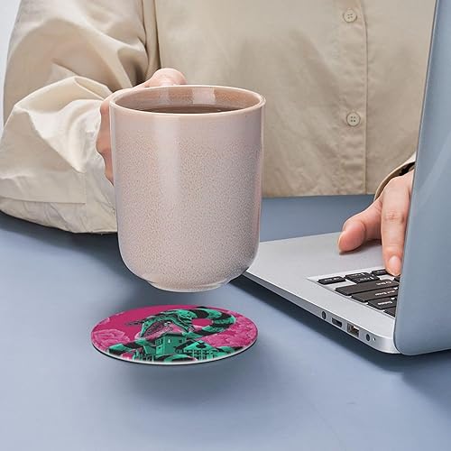 Miniatura 6 de Juego de 6 posavasos de cuero para bebidas con soporte, adecuados para tipos de tazas