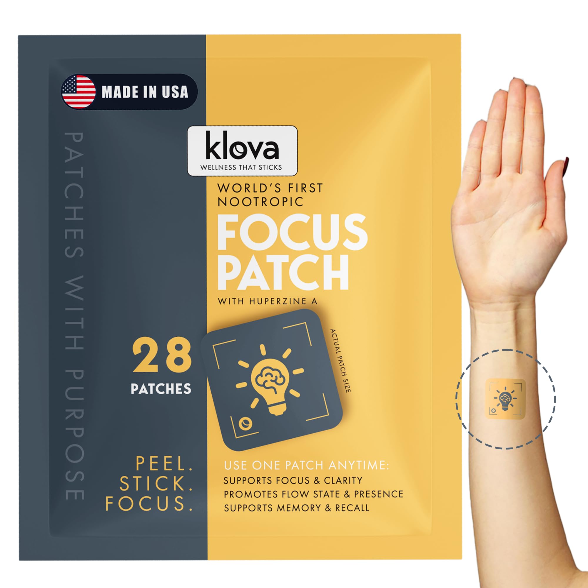 Klova Wellness Patches | Ditch The Pills, Gummies &amp; Tablets Patches are Highly Absorbable and Last Up to 8 Hours (Nootropic Focus Patch)