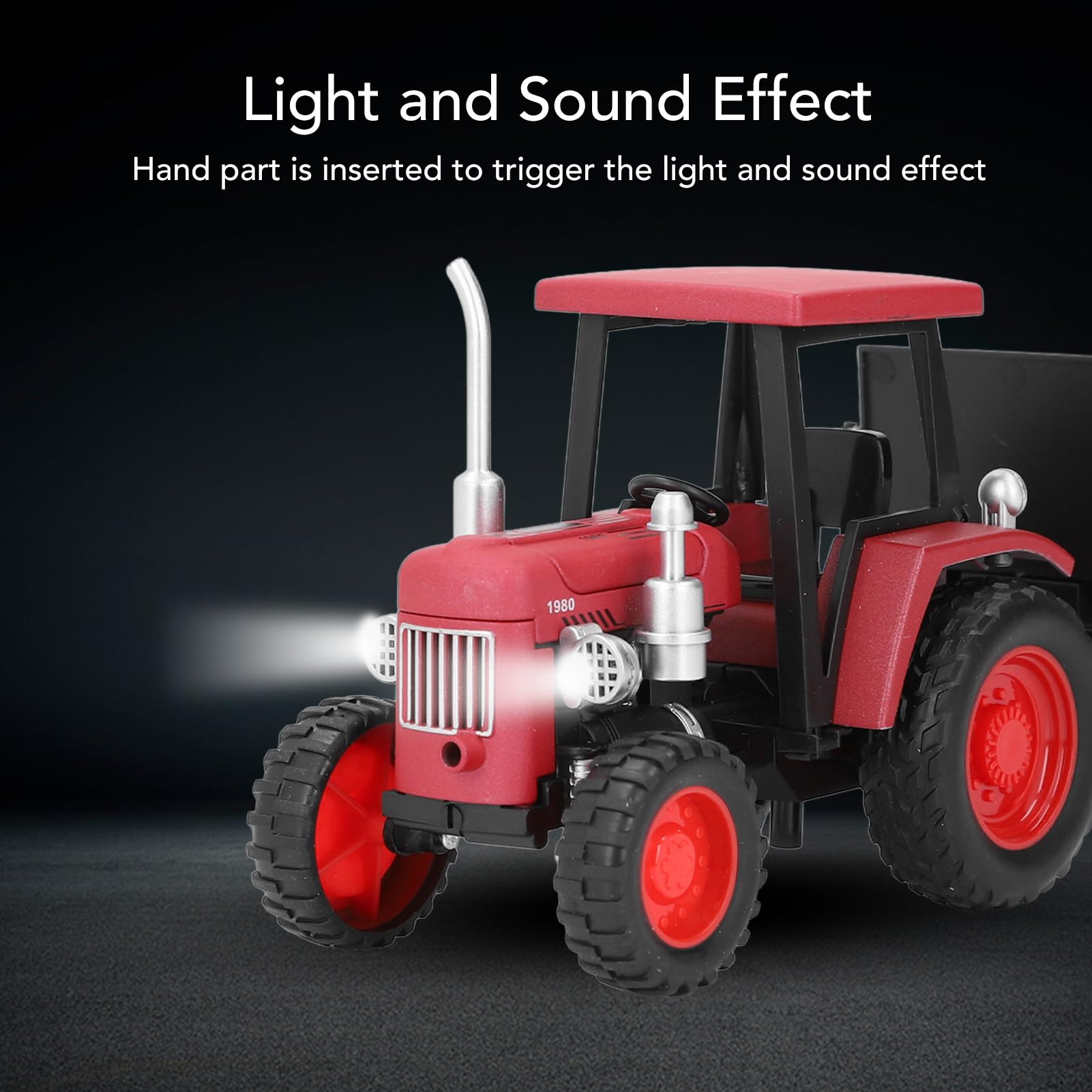 Masyrt Classic Kids 4 Wheel Tractor Trailer Toy Vehicle - Ideal for Daily Entertainment & Desk Decoration, No Brand (Red) - Image 3