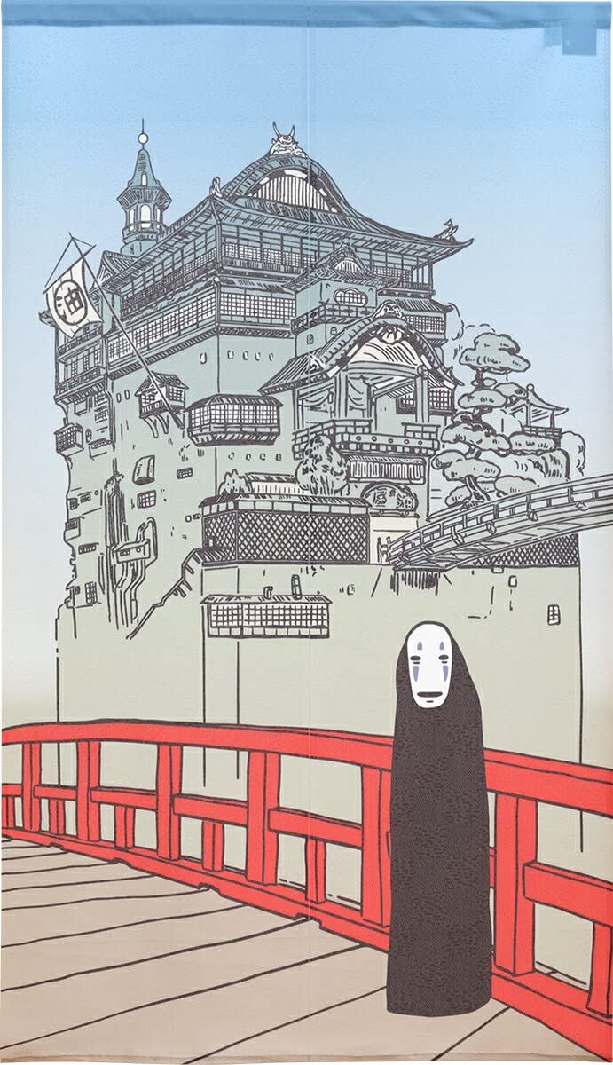 Studio Ghibli Spirited Away Noren Door Curtain Kaonashi Bath House 33x59in