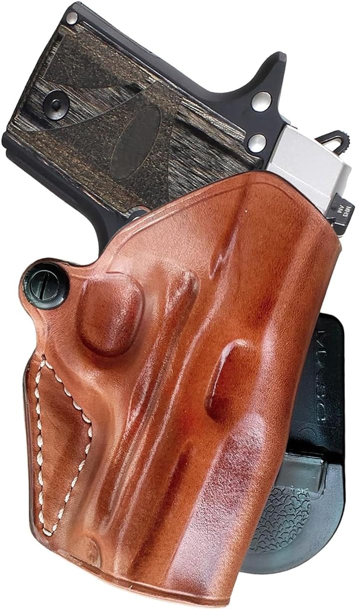 Masc Premium Leather OWB Paddle Holster with Open Top, Fits P238 Micro Compact 2.7-inch, Right-Hand Draw, Brown #1096#