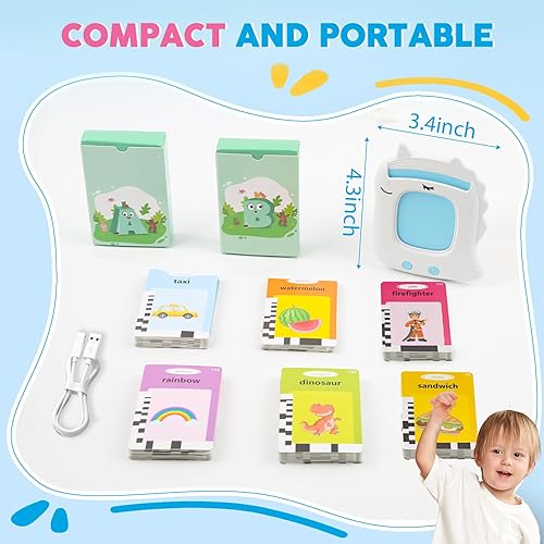 Miniatura 5 de Juguetes para niños y niñas de 1, 2, 3, 4, 5 años, aprendizaje de idiomas Montessori con 224 palabras, terapia del habla de bolsillo y juguetes