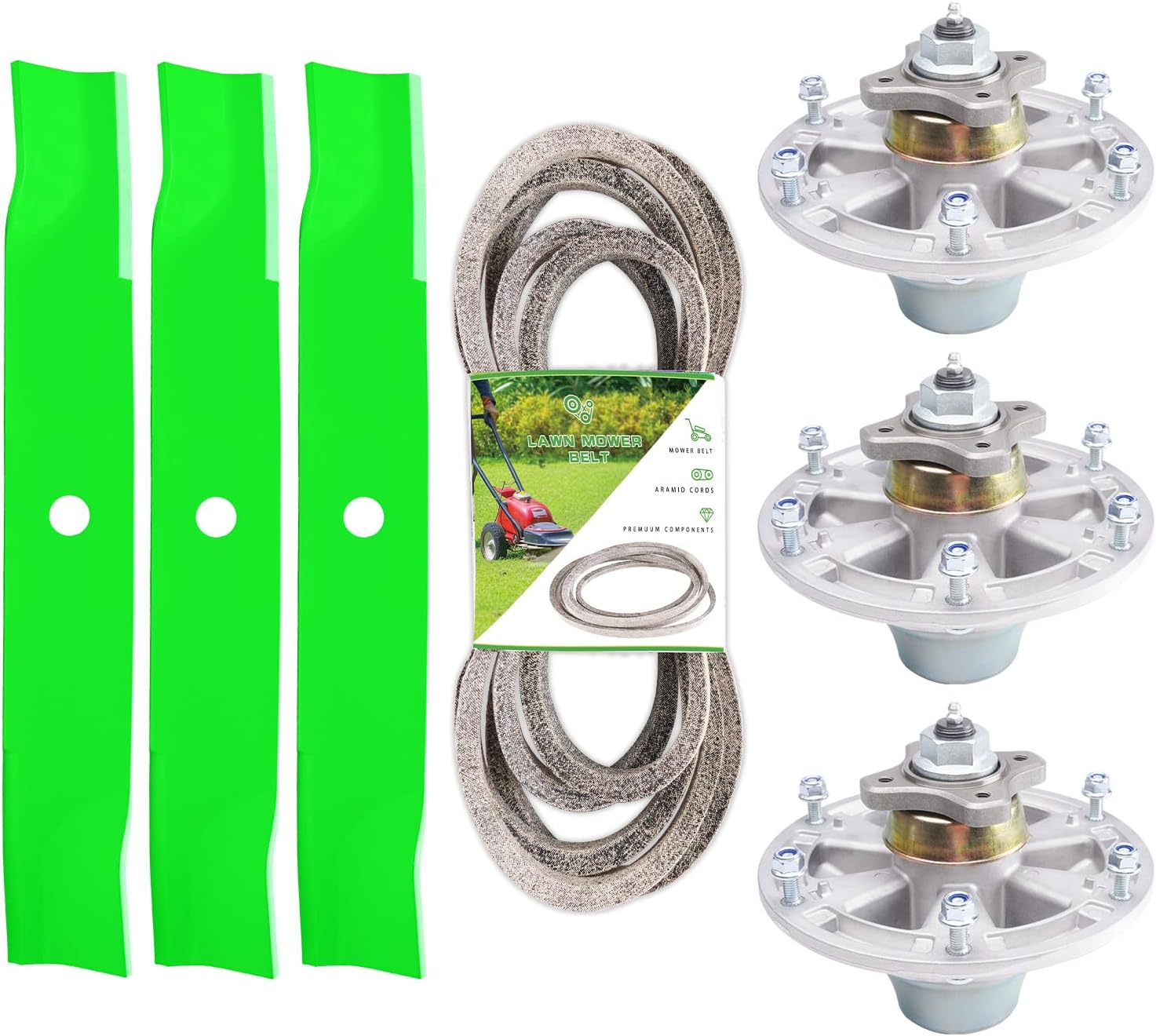 Spindle Blade Be lt Deck Kit Replaces Spindle TCA17517 TCA24880 Blade TCU15881 Be lt TCU30356 Compatible with John Dee re 60 inch Z920M Z925M Z930M Z930R Z945M Z950M Z950R Z955M ZTrak