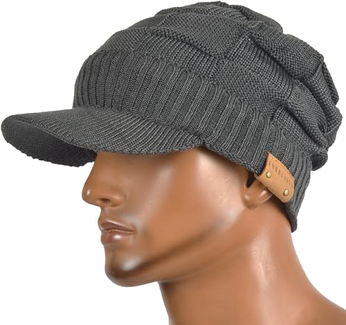 Miniatura 2 de Sombrero de punto retro Newsboy con visera Bill invierno cálido sombrero para hombres