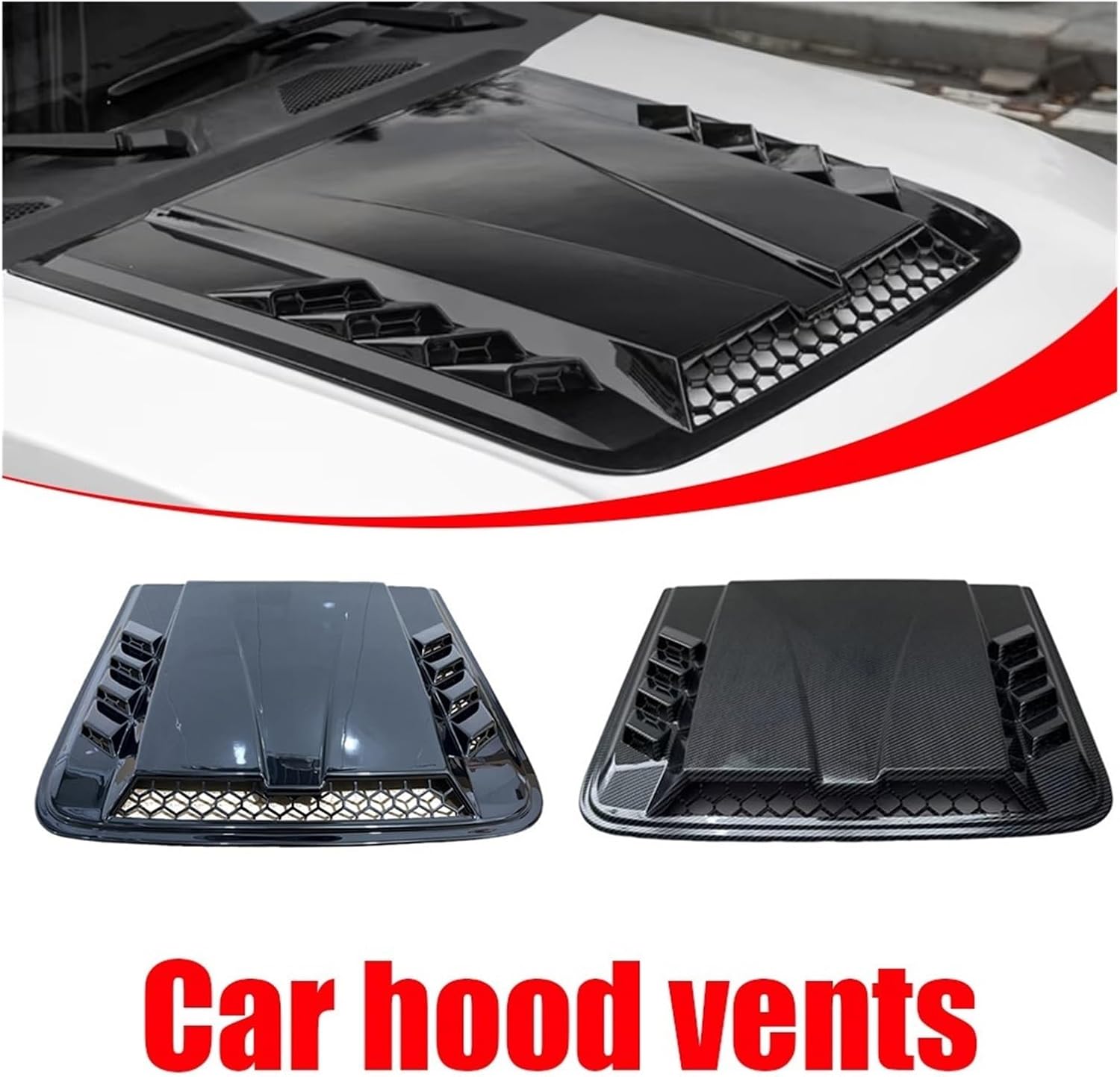 Engine Hood Vents Protection Against Scratches And Abrasions Universal Engine Hood Vent Decoration Compatible With Engine Hood Air Intakes(Gloss black)