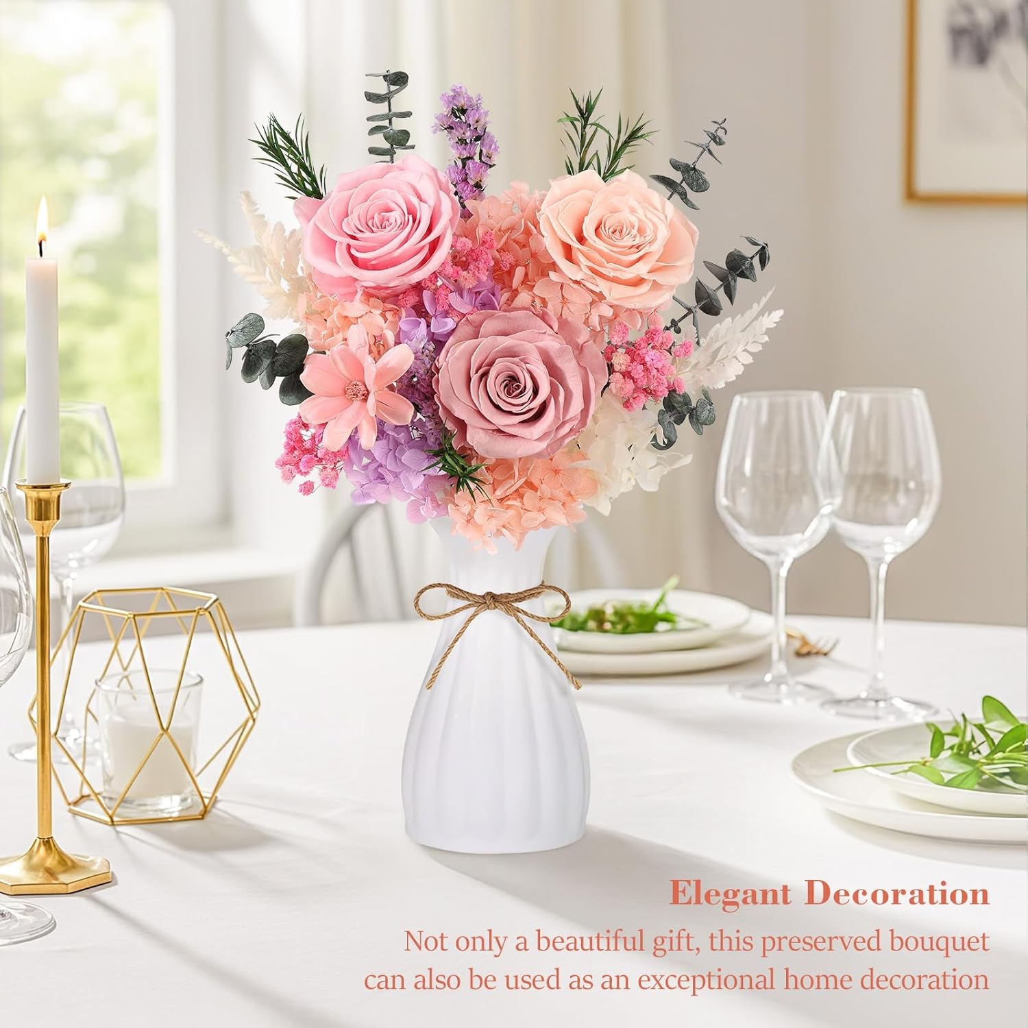 Flowers for Delivery Prime Preserved Flowers Bouquet That Last 3-5 Years Real Forever Roses Bouquet for Mom Mother Women Wife Girlfriend Anniversary Birthday Valentines Day Gifts for Her(Pink) - Image 5