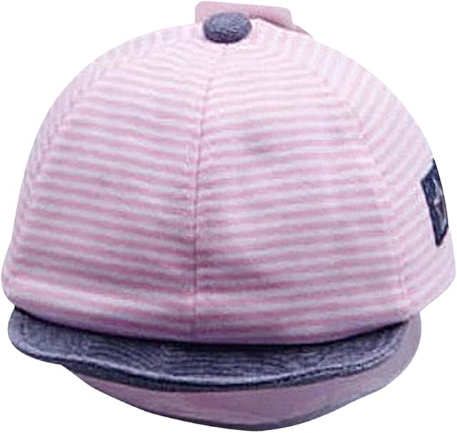 Kids Baby Classic Stripe Hat Baseball Cap Toddler Infants Pure Cotton Hat Adjustable Peaked Cap Sun Protection Hat Summer Headwear for 3-12 Months Kids