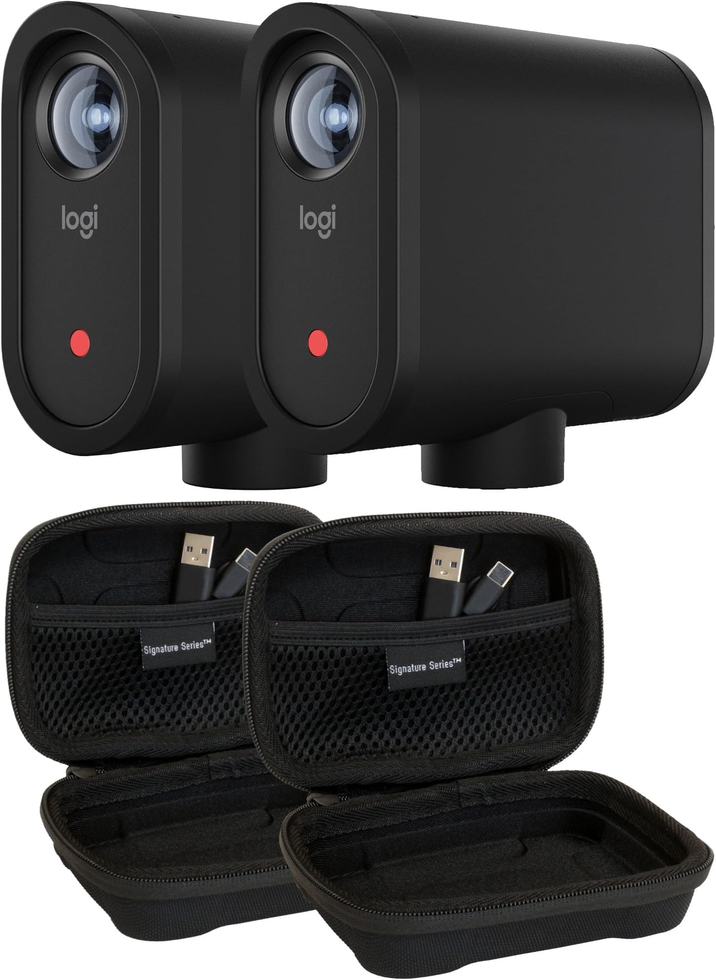 Logitech Mevo Start Wireless Live Streaming Camera For Creators with Signature Series Case | 1080p HD Video with App Control, Stream Via LTE or WiFi, Multi-Cam Compatible, Internal Mics | 2 Pack