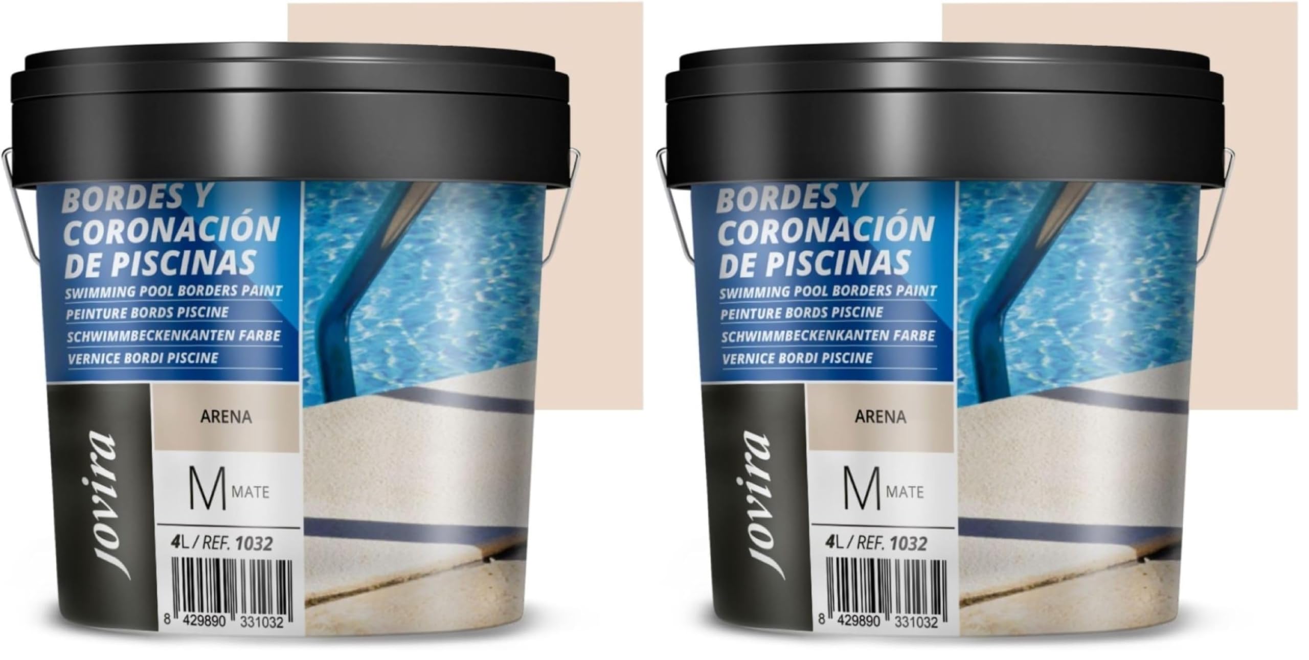 JOVIRA PINTURAS Peinture Bords Piscine Spécial antidérapant pour rénover les bords des piscines. (4 Litres, Sable) (Lot de 2)