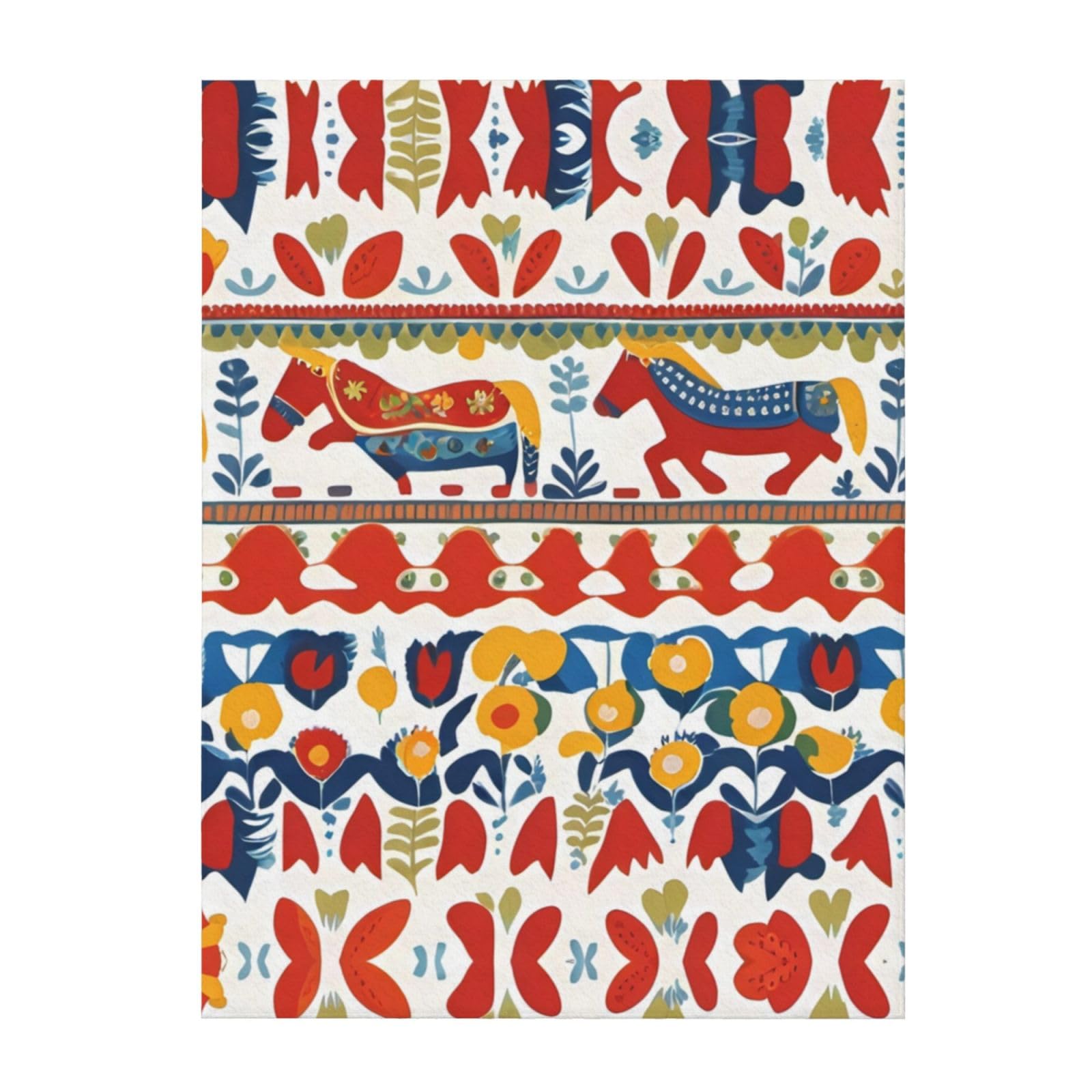 Couverture suédoise motif cheval Dala un cocon de chaleur et douceur