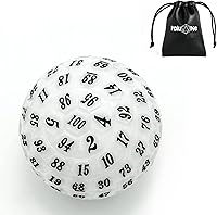 Vista 11 de Dados poliédricos de 100 caras, dados de juego individuales D100, cubo de 100 lados con bolsa negra, dado D100 de 1.890 in (verde con número blanco)
