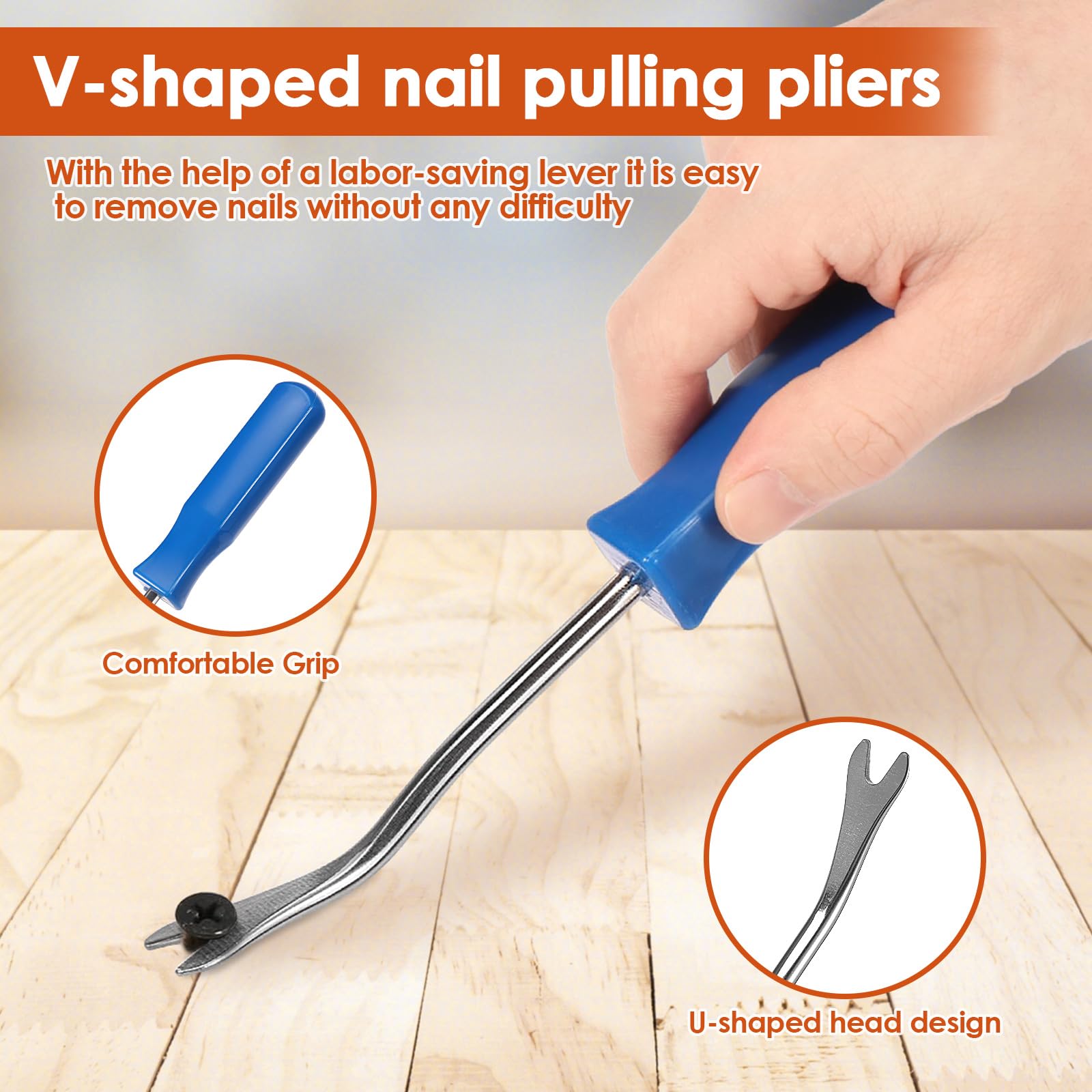 Juego de 8 herramientas para quitar grapas y quitar grapas, para tapicería, extractor de tachuelas, juego de herramientas para muebles, suelo, pared, caja de madera, marco de fotos de coche