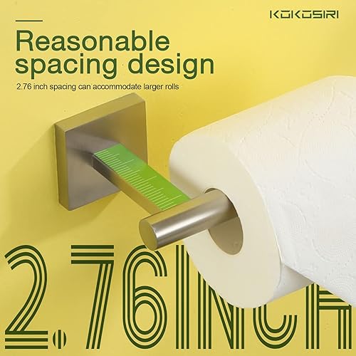 Vista 4 de KOKOSIRI Soporte de papel higiénico Dispensador de papel tisú para baño Portarrollos de baño Níquel cepillado Acero inoxidable B2005BR