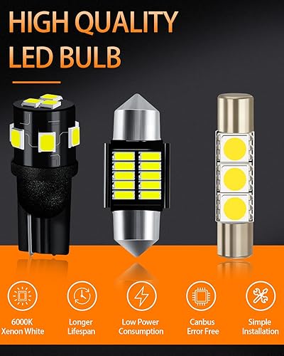 Miniatura 2 de Paquete de bombillas LED blancas compatibles con Mazda CX-5 CX5 2013 2014 2015 2016 2017 2018 2019 Mazda CX-5 CX5 Luz de domo de mapa interior + luz