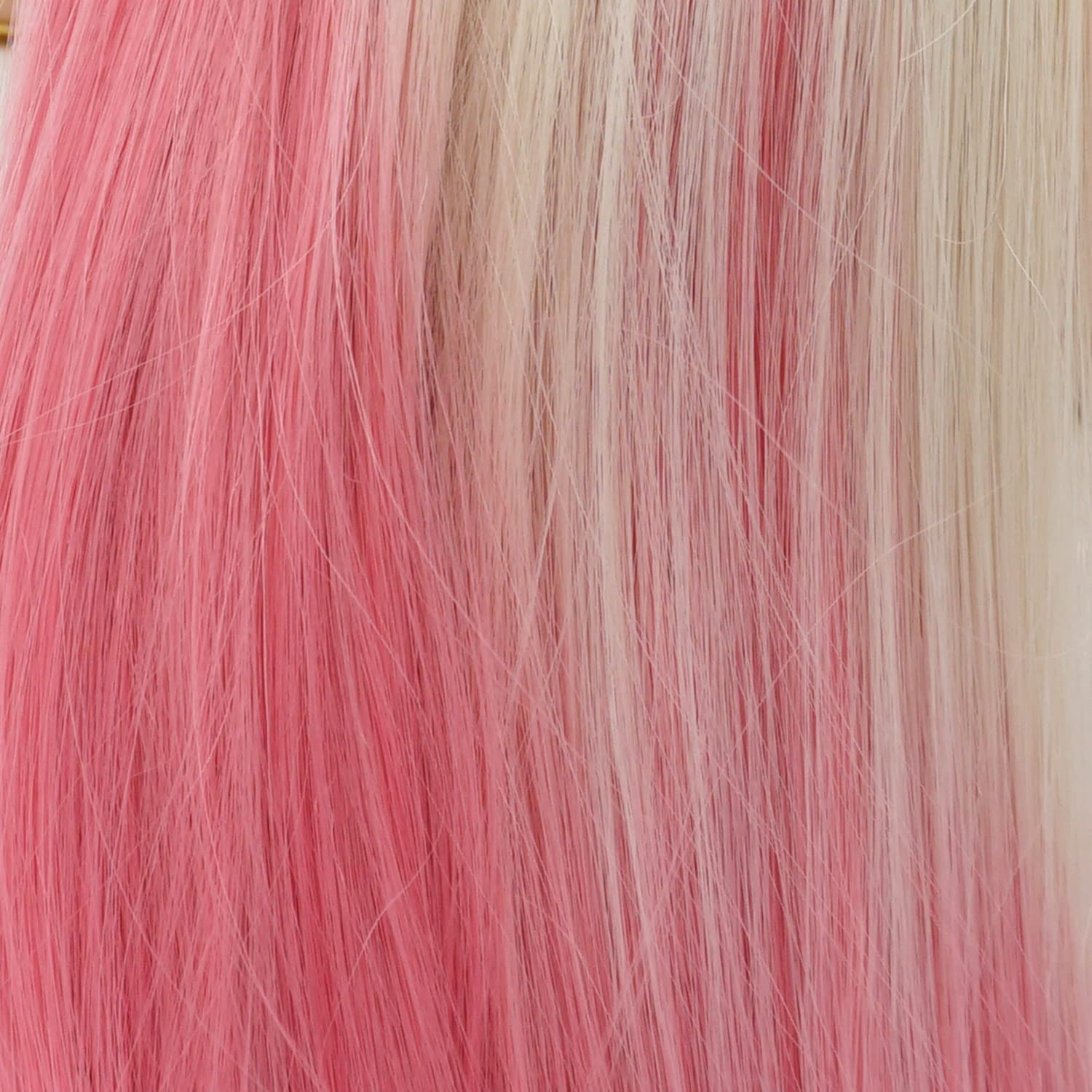 Hair Synthetic Lace Front Wig Straight Super Long 28inch Dark Root Light Blonde Pink Ombre Heavy Density Heat Resistant Realistic Wig