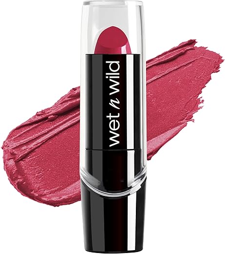 wet n wild Silk Finish Lipstick, Hydrating Rich Buildable Lip Color, Formulated with Vitamins A,E, & Macadamia for Ultimate Hydration, Cruelty-Free & Vegan - In The Near Fuchsia