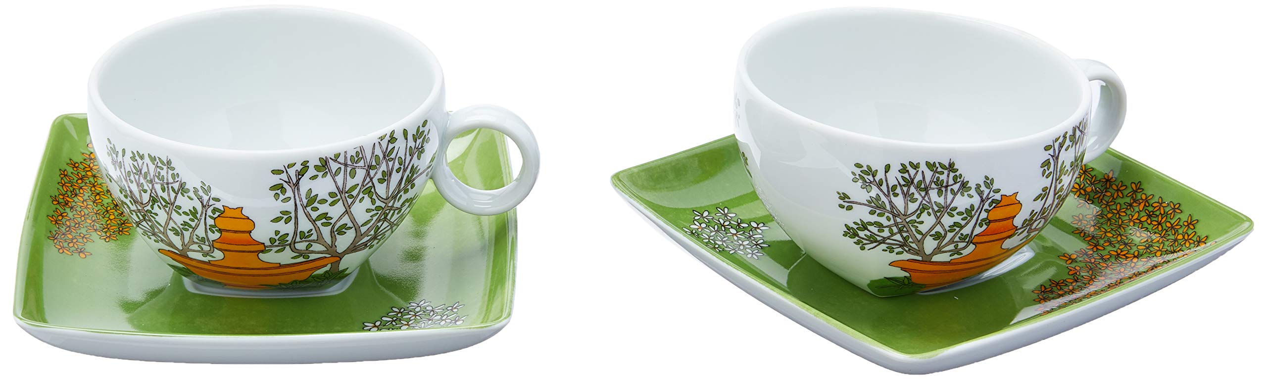 Vista Alegre Soul of Lisbon Alma de Lisboa-Set 2 Cups Tea with Saucer, Multicolor