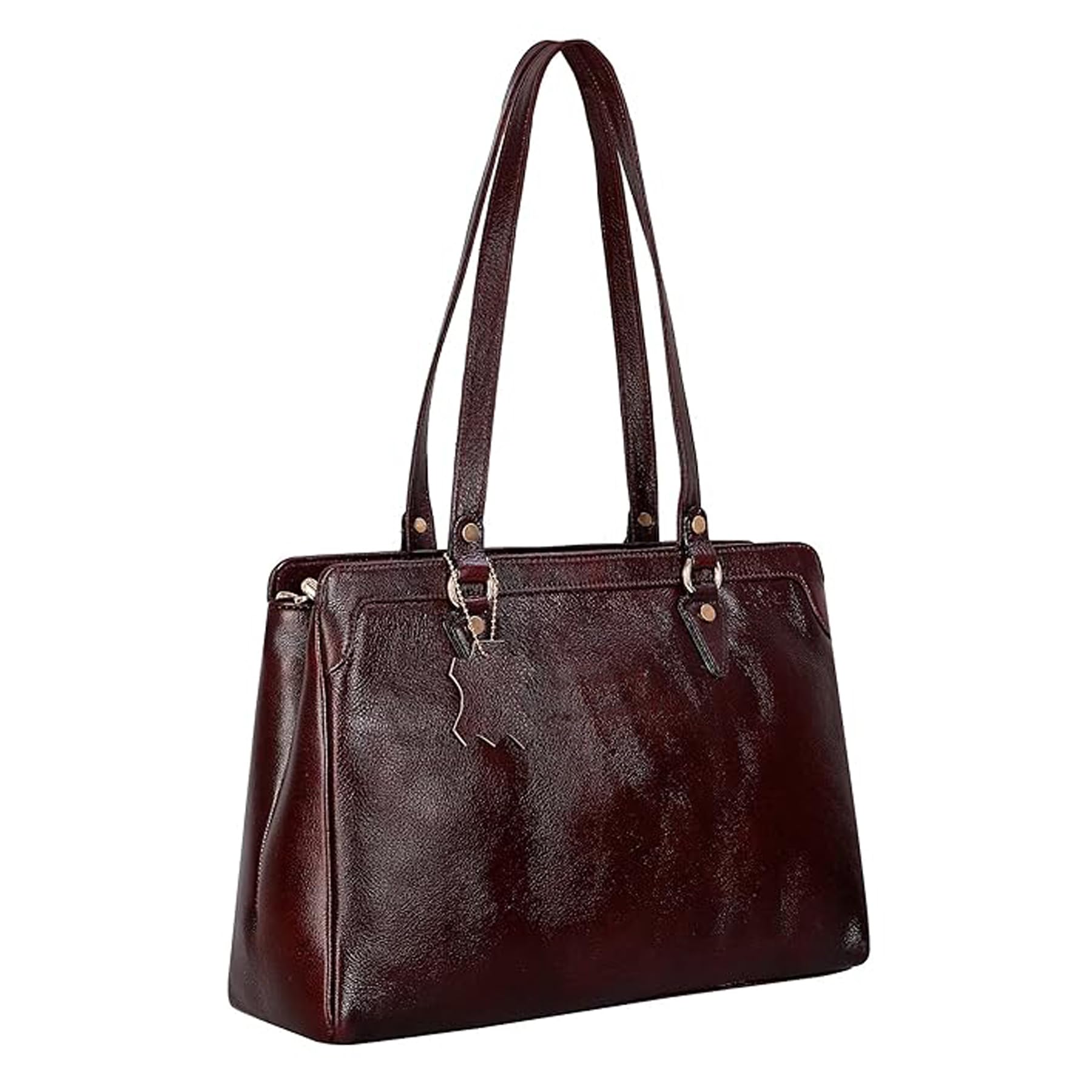 full grain natural leather top handle satchel tote handbags & shoulder bags for women office (dimension- l-13 x h-10 x w- 4 inch | weight- 0.7 kg / 700 gr
