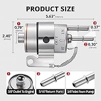 Vista 2 de EVIL ENERGY Filtro Regulador de Combustible 58 PSI compatible con LS Swap EFI Conversion C5