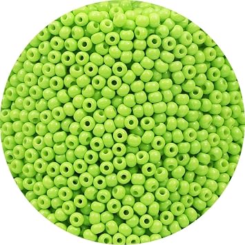Bala&Fillic Size 3mm Light Green Color Seed Beads 4000pcs/100 Grams, 8/0 Round Glass Craft Beads for Making Jewelry Earring Bracelets Necklace