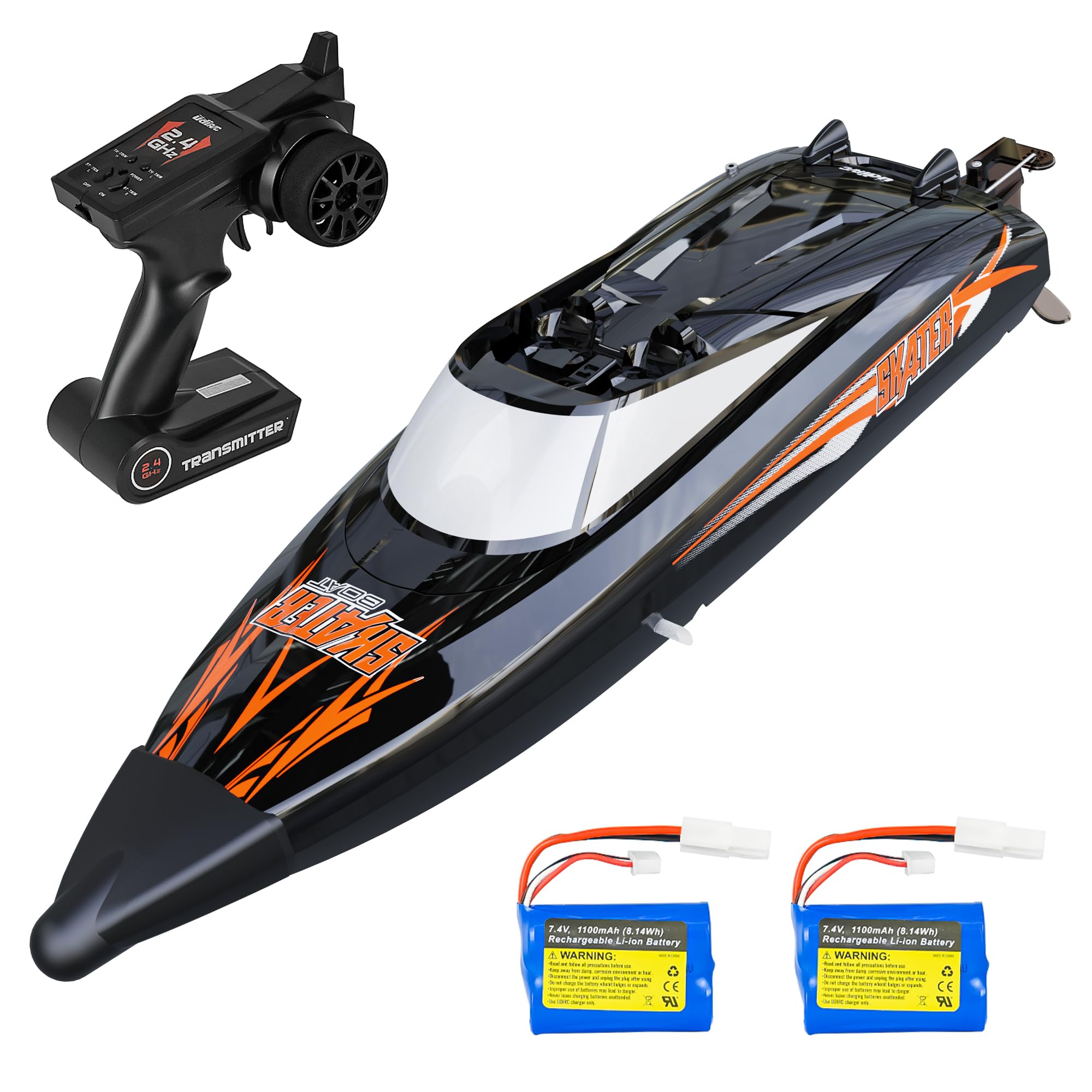 Cheerwing Skater RC Boat, Self-Righting Remote Control Boat 25km/h High Speed Racing Boats Toys for Pools & Lakes, 2 Batteries