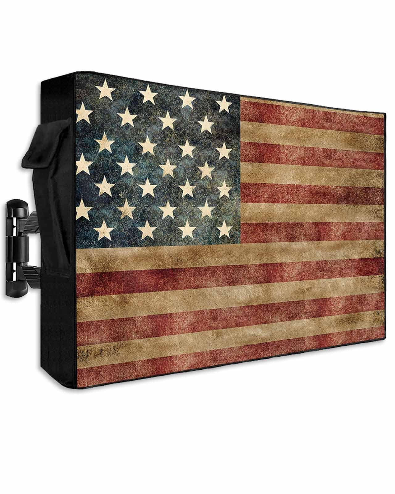 Waterproof TV Cover for Bathroom Outdoor TV Covers 30-32 Inch Weatherproof with Roll Up Front Flat, Movable Outside Zipper TV Display Screen Protector