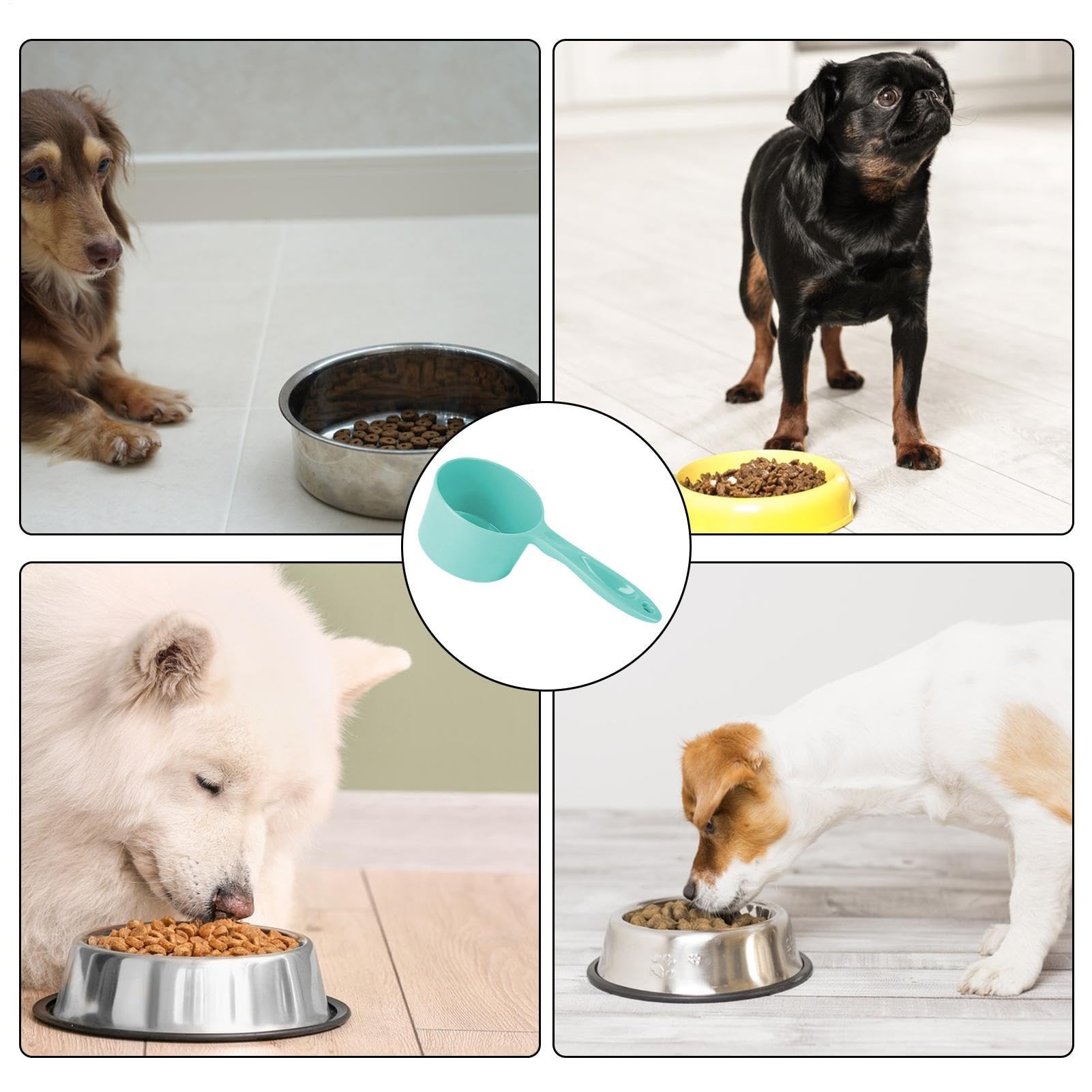 Cuchara medidora de comida para perros – Cuchara de melamina de 100 g de capacidad para cachorros | Cuchara de alimentación para mascotas con agarre cómodo, pala de control de porciones para