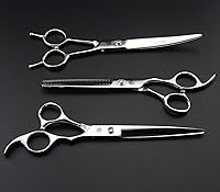 Vista 5 de Purple Dragon 7.0 pulgadas Rhinestone Decoración 3PCS Pet Grooming Tijeras Perro Corte y adelgazamiento Tijeras Set