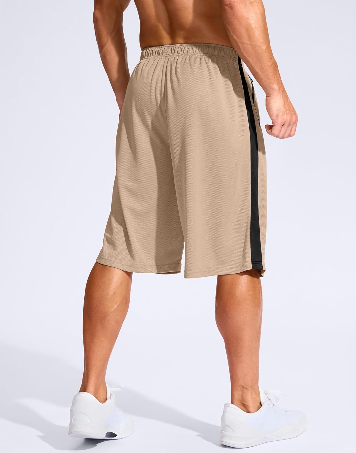 G Gradual Men's 11" Long Basketball Shorts with Zipper Pockets Drawstring Mesh Lightweight Gym Athletic Shorts for Men - Image 2