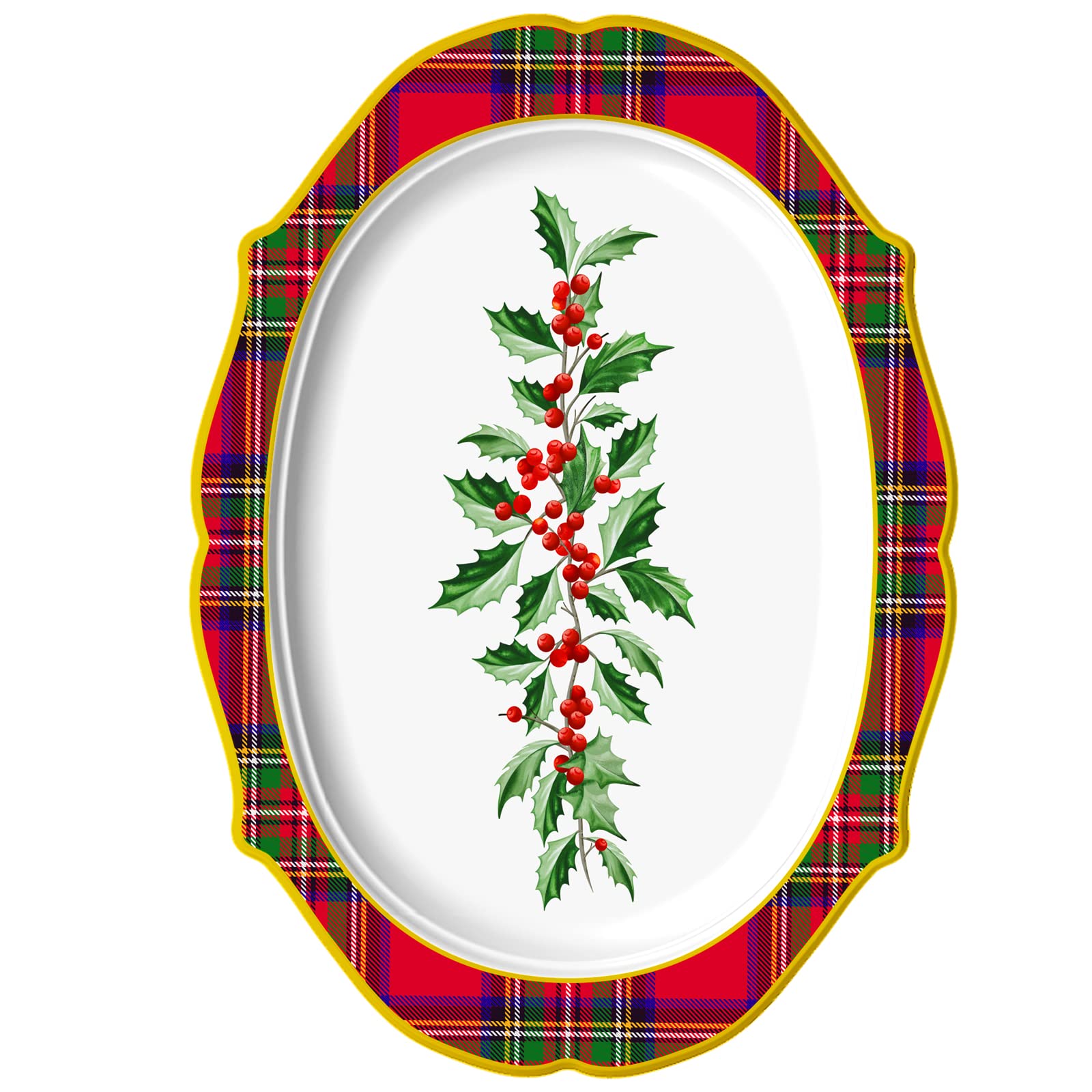 Horeca Collection Lot De 2 Assiettes Jetables En Carton 33 Cm Sur Le Thème De Noël Couleur Rouge. Sous-assiettes Biodégradables De Noël, 100