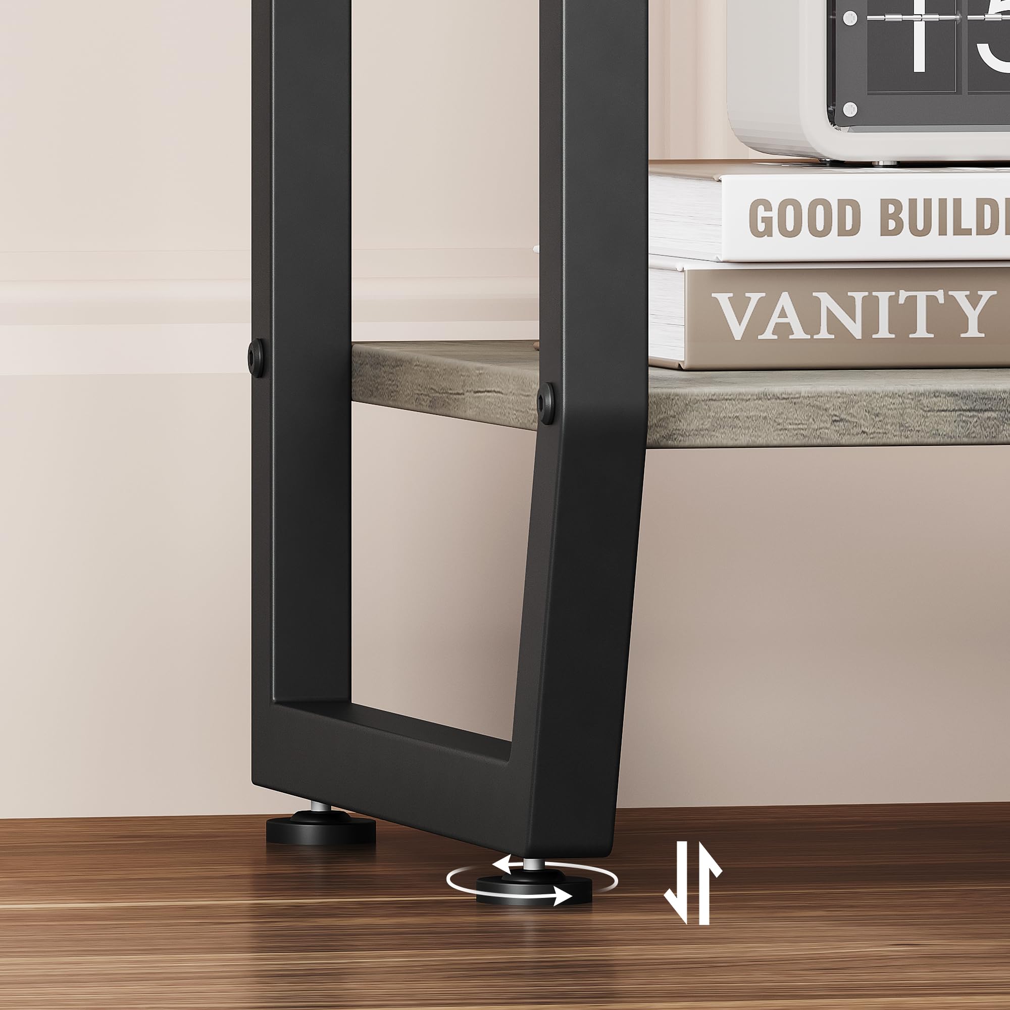 GAOMON Side Table with Charging Station, Grey End Table with USB Charging Ports and Outlets for Small Space in Living Room & Bedroom, Farmhouse Wooden Sturdy Bedside Nightstand