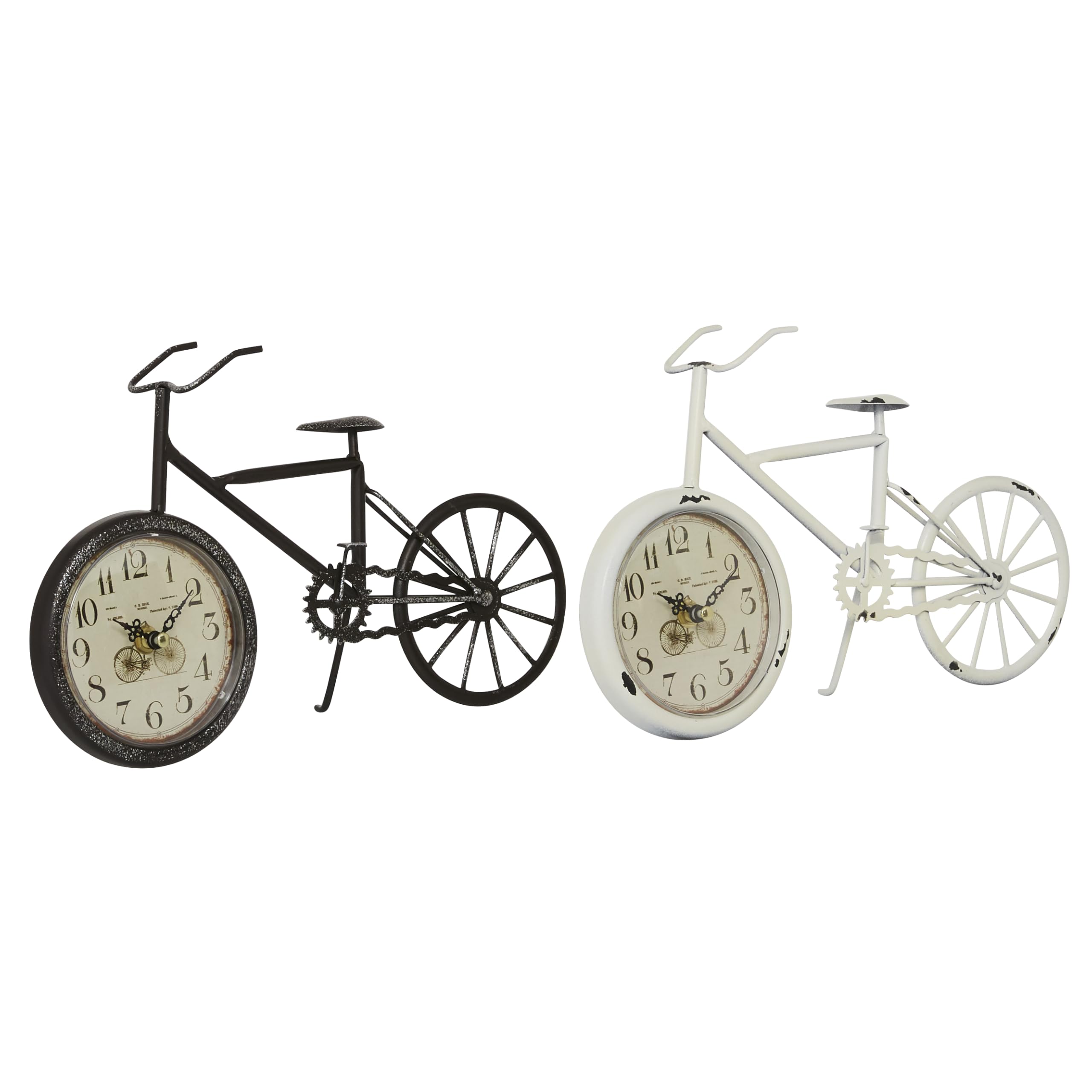 Deco 79 Metal Bike Clock, Set of 2 12"W, 8"H, Multi Colored
