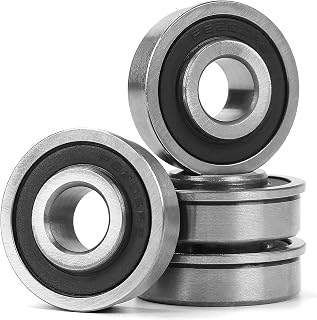 GICOOL 1/2" Sealed Flanged Deep Groove Ball Bearings 13x35x13mm - 4 Pack for Wheelbarrow, Lawn Mower, Garden Cart Wheels