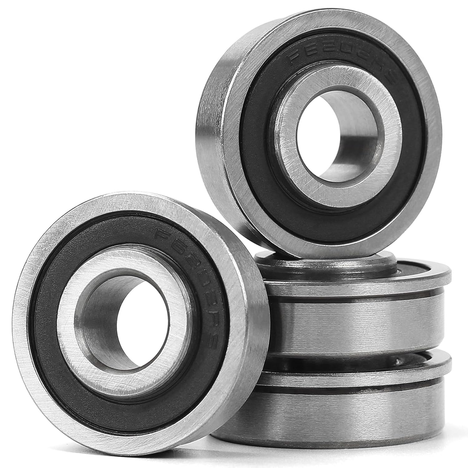 GICOOL 1/2" Sealed Flanged Deep Groove Ball Bearings 13x35x13mm - 4 Pack for Wheelbarrow, Lawn Mower, Garden Cart Wheels