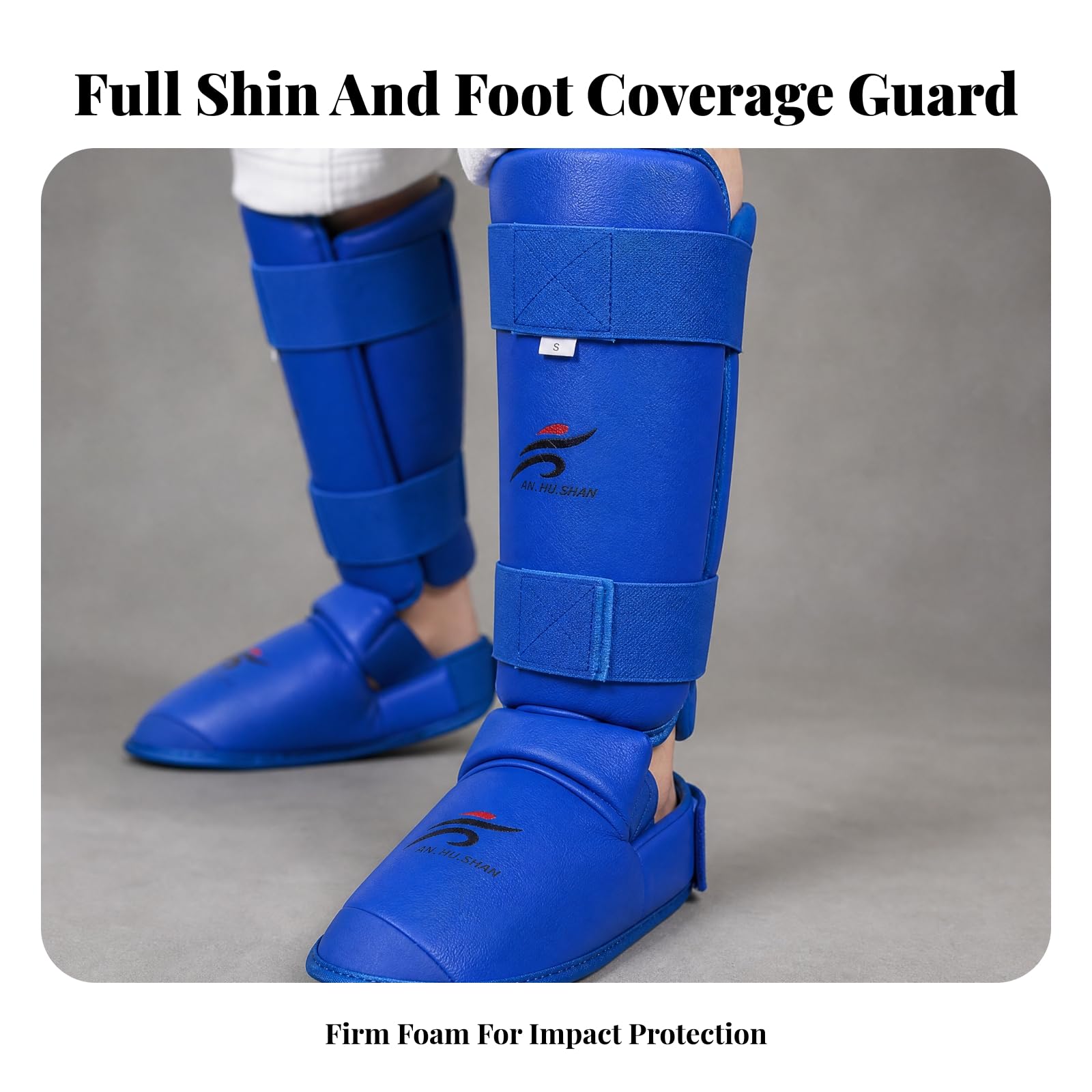 Amagogo Protège-Tibia et Cvre-Pied Karaté Léger Protection Karaté avec Rembrrage en Réglable pr Karatékas