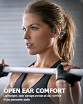 SANOTO Casques de conduction des os Bluetooth Casques d'oreille ouverts sans fil IPX7 Earphones sport imperméables pour vélo de course