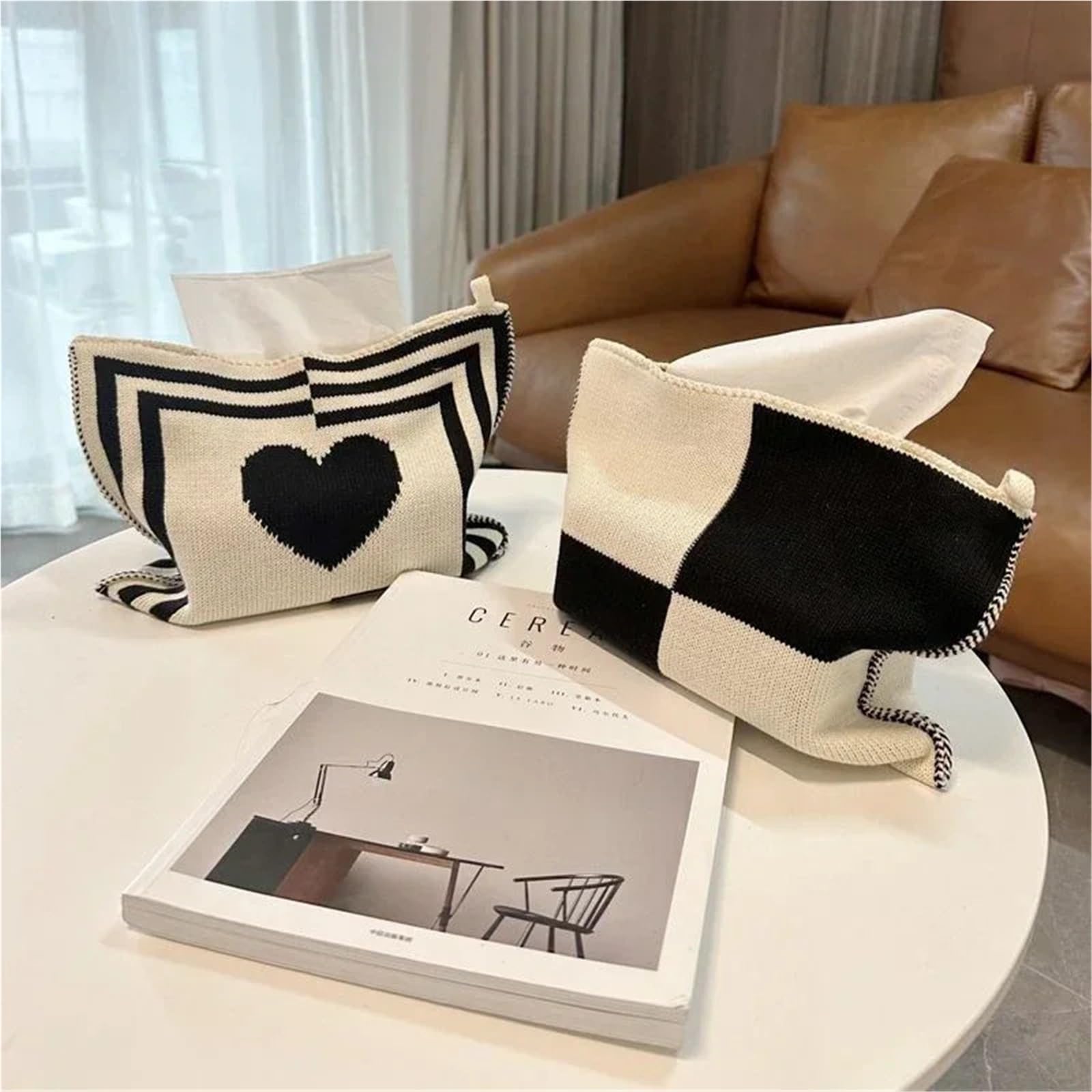 2 Stücke Stoff Taschentuchhalter Wohnzimmer Tisch Für Wohnzimmer