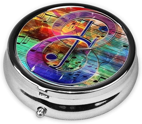 Miniatura 2 de Caja de píldoras redonda con impresión de madera colorida con 3 compartimentos, pastillero portátil para medicina diaria, suplemento vitamínico