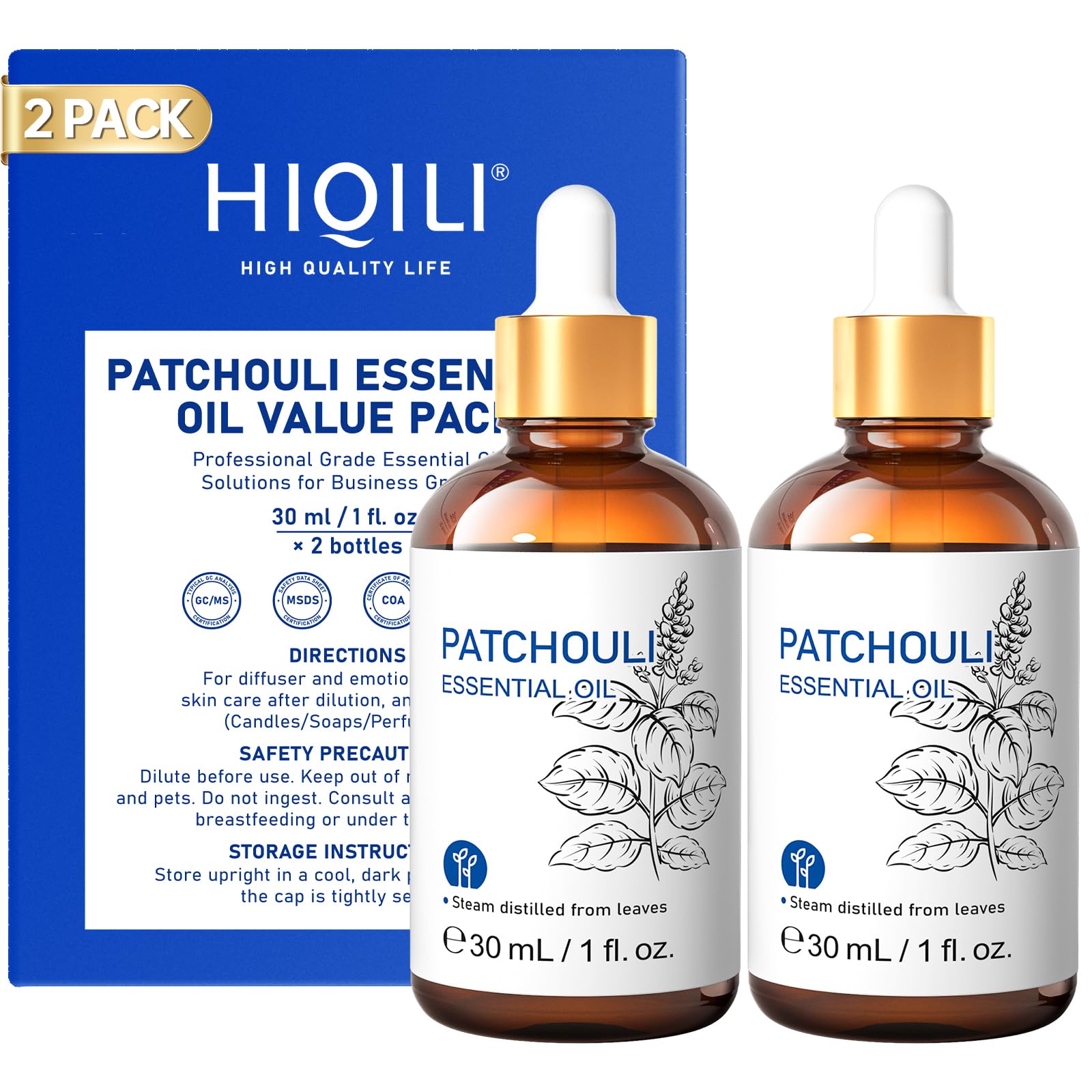 HIQILI Patchouli Essential Oil Set for Diffuser,Body Care&amp;DIY Craft