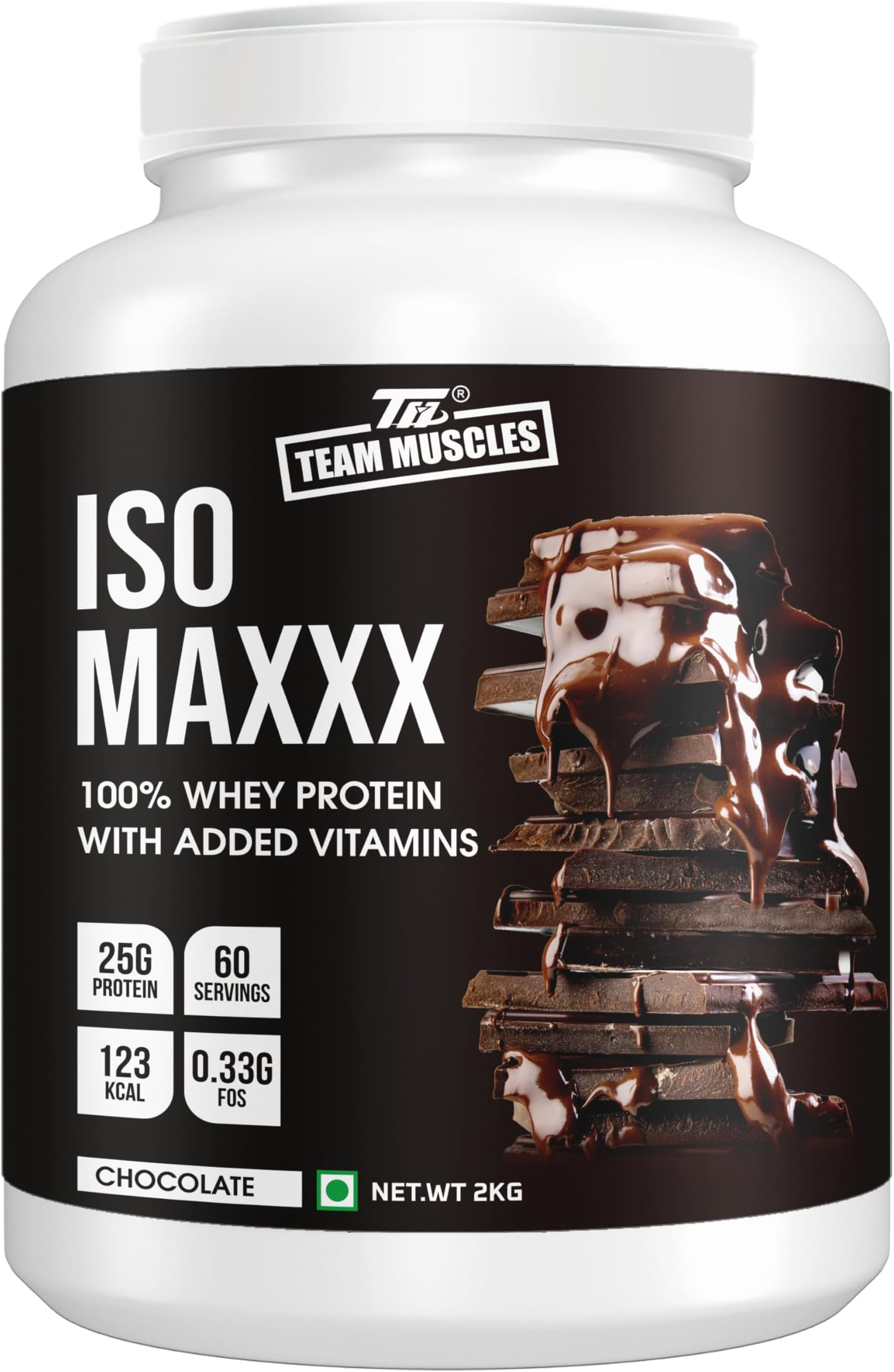 TM WITH TEAM MUSCLES ISO MAXX Protein - 2 kg (Chocolate) | ISO Protein | Gold Whey | Whey Protein | Tm Supplement | Protein Powder