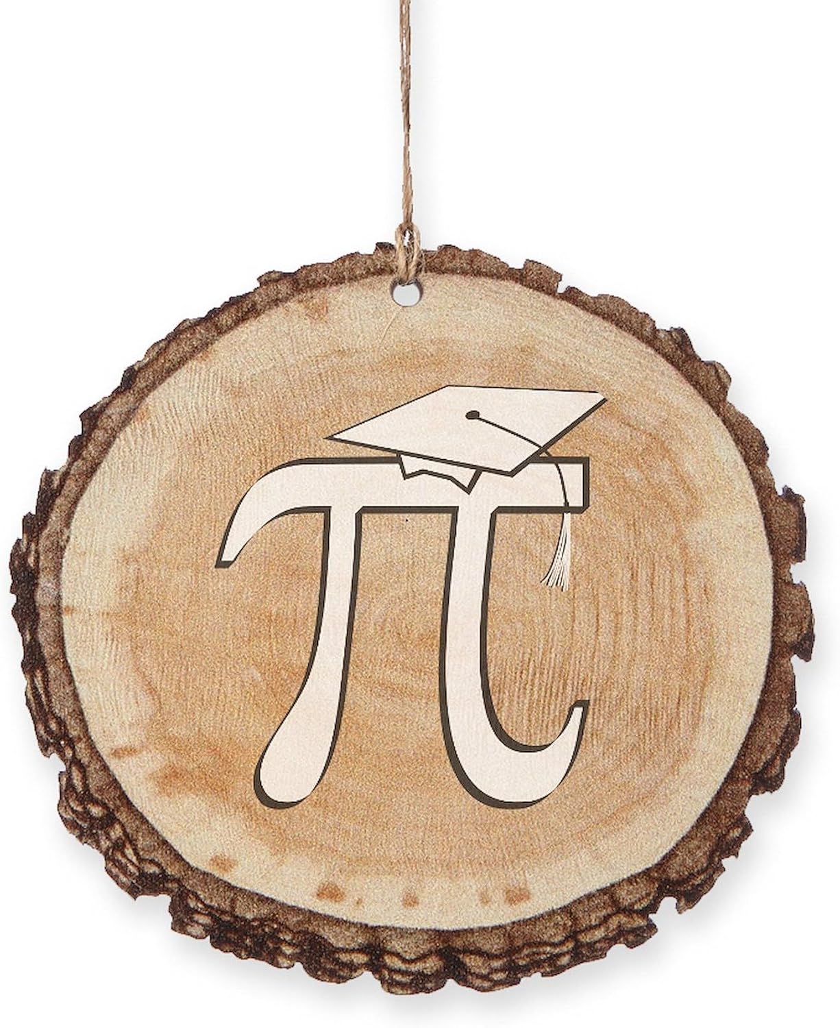 CafePress Math Pi Graduate Rustic Wood Ornament, 3"x3.25"