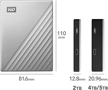 Amazon | WD ポータブルHDD 4TB USB Type-C シルバー My Passport